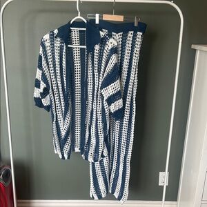 Striped Crochet Cover Up Set